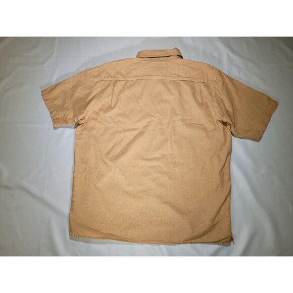 Wrangler Shirt Mens XL Button Up Orange White Micro Houndstooth Cotton - Picture 4 of 9